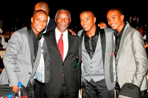 Click the image for a view of: The Bala Brothers with former President Mbeki